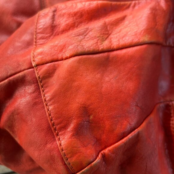 BCBGMaxAzria Orange Leather Large Hobo Shoulder Bag - Picture 9 of 12